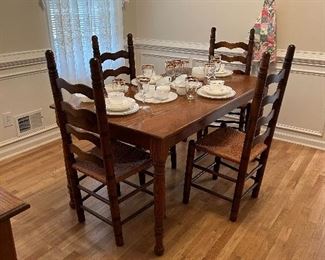 perfect table for so many areas--chairs are in great condition on caning