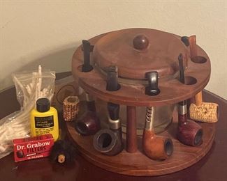 03 Fairfax Tobacco Humidor And Walnut Pipe Stand