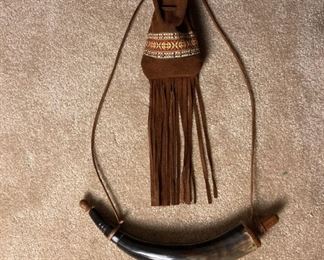 08 Gun Powder Kit and Handmade Native American Pouch