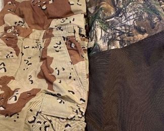 Desert Camo Pants And Forest Wrangler Pants With Brush Guard