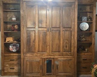 Large Entertainment Center with Shelves 3 Parts