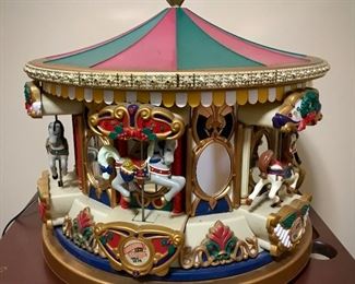 Mr. Christmas Animated Musical Holiday Merry Go Round Carousel 