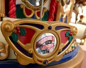 Mr. Christmas Animated Musical Holiday Merry Go Round Carousel 