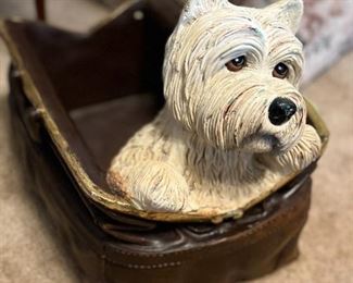 Westie Terrier in Bag Statue 
