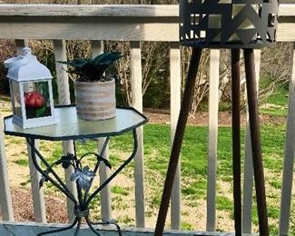 Patio Table and Candle Lantern