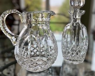 Crystal Pitcher and Decanter 