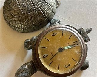 Vintage turtle alarm clock 