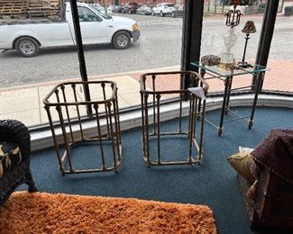 Brass end tables 