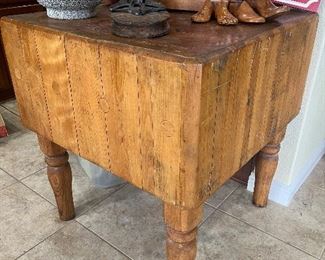 Antique butcher block