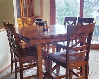 7-pc. Counter-Height Dining Set w/ Stored Leaf