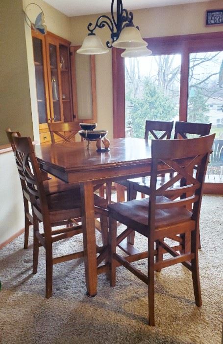 7-pc. Counter-Height Dining Set w/ Stored Leaf