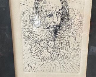COLLECTORS GUILD SALVADORE DALI PENCIL SIGNED ENGRAVING "CERVANTES"