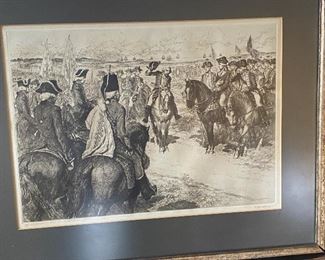 "CORNWALLIS"  PENCIL SIGNED ENGRAVING BY        
 F, LUIS MORA