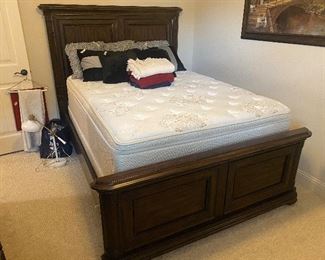 New Queen size mattress and Queen bed with headboard, footboard, rails and slats