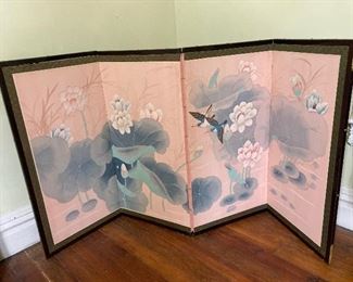 4 panel Asian silkscreen 