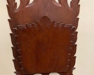 Antique wooden sheet music wall pocket