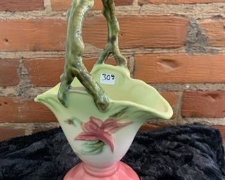 Hull pottery Woodland basket vase