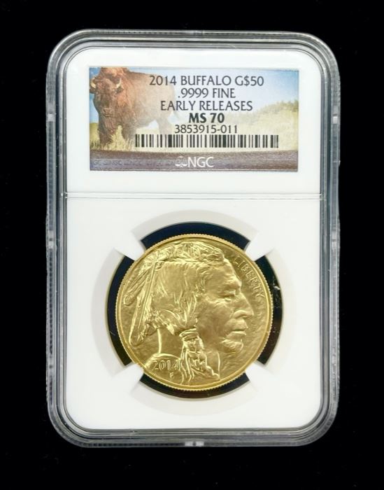 2014 Buffalo $50 .9999 Gold 1 Oz. Early Releases Coin NGC MS 70