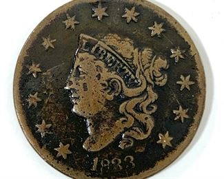 1833 Coronet  Liberty Head Large Cent