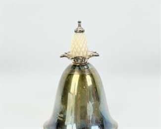 77 Grams Fine Antique Tiffany & Co Sterling Silver & Carved Bone Bell