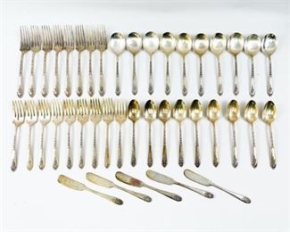 Fine Royal Crest Sterling Silver Flatware Lot 1416 Grams 