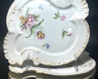Antique H&C L France Haviland & Co. Limoges Porcelain Floral Plates