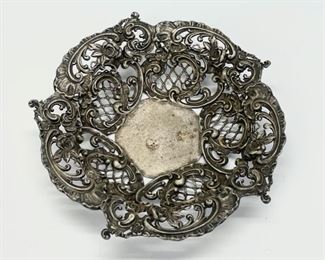 86 Grams Fine Antique Sterling Silver Reticulated Fancy 5.75" Bowl