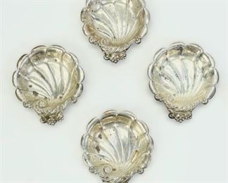 70 Grams Fine Lunt Sterling Silver 3" Seashell Trinket Dishes Set Of 4