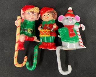 3 Vintage J.S.N.Y. Hong Kong Holiday Christmas Stocking Holders