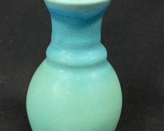 Vintage Van Briggle Colorado Light Blue Art Pottery Vase - 5.5 inch Tall
