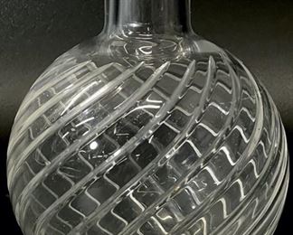 Vintage Cyclades Baccarat Signed Swirl Cut Crystal 8inch Vase