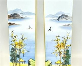 Pair Of Two Noritake Nippon Toki Kaisha Vases 