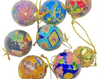 Cloisonne Enamel Bird & Flowers Ornaments 