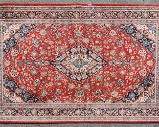 Fantastic Large Persian Wool Area Rug - rust, navy, green, red, blue, tan