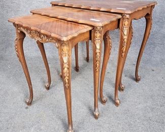 Vintages French Style Stacking Table Hollywood Regency Style Hand Carved
