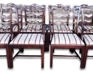 Eight 20th century Ribbon Back Dining Chairs