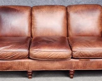 Lovely Hickory Chair Mark Hampton Collection Carmel Leather Sofa 1/2