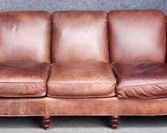 Lovely Hickory Chair Mark Hampton Collection Carmel Leather Sofa 1/2