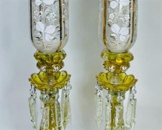 Antique 19th C Baccarat crystal Candlesticks