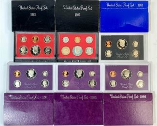 1981-1986 US Proof Sets 
