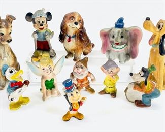 11 Vintage Wonderful Walt Disney Japan Disney Characters Ceramic Figurines Made in Japan