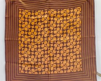 Coach Silk Monogram Square Scarf Brown 21"  Signature Designer 