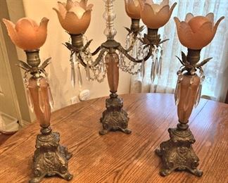 Antique candlelabra set