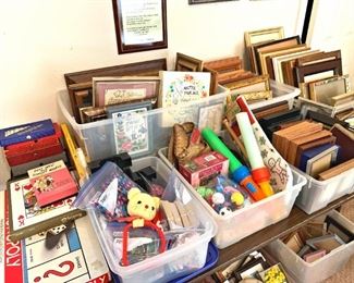Lots of picture frames (and we have more than shown), plus games