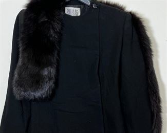 BILL BLASS JACKET WITH MINK COLLAR