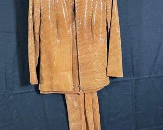 FAUX OSTRICH/ SEQUINED SUIT 