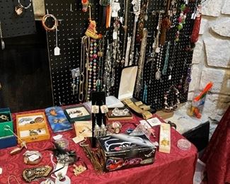 Various necklaces and ear rings