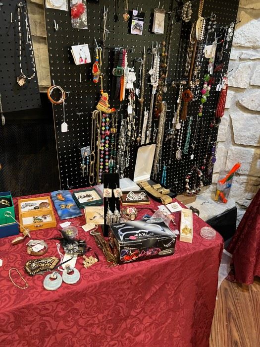 Various necklaces and ear rings