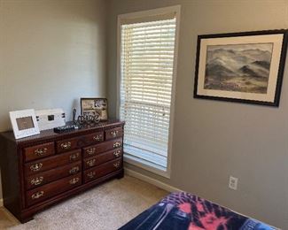 Queen bed, chest and side tables