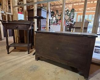 Primitive chest, wash stand